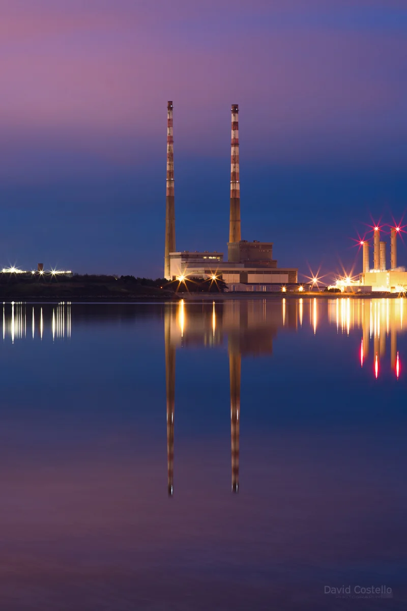 A calm December evening on Sandymount Strand, as the Dublin Towers reflect in Dublin Bay.
