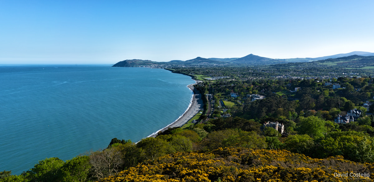 Looking towards Bray head and the Sugar Loaf mountain from Killiney hill on a warm spring day in May 2016.