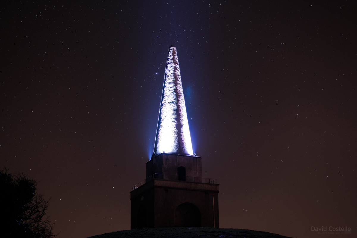 Killiney hill is a wonderful place to take in the views on a clear evening, the lights on the Obelisk caught my eye