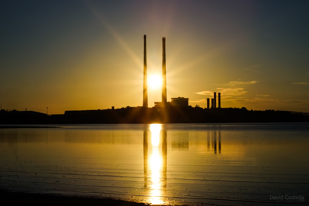 David Costello Photography Sunrise at the Poolbeg Chimneys