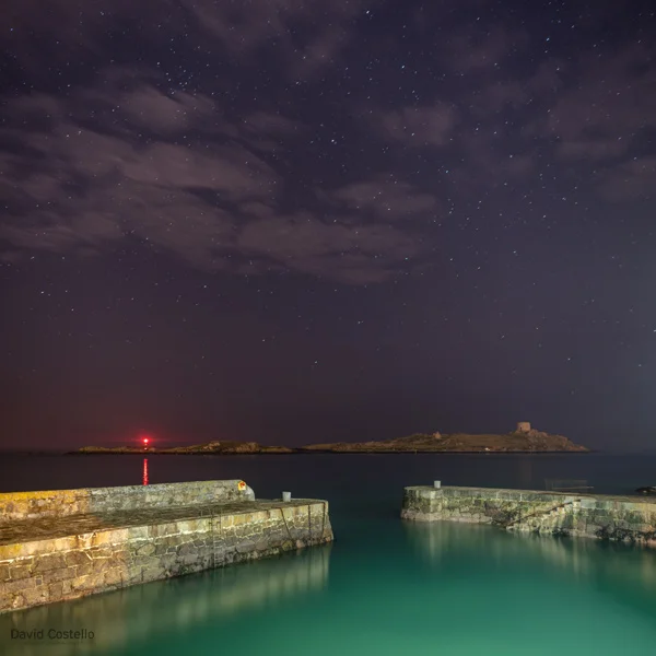 Stars above Dalkey Island from Coliemore Harbour.